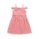 thumbnail image 3 of Vestido de Fiesta de Navidad de Niñas Color Sólido Suave Cuello Redondo Fino Correa de Hombro Vestido Superior para Niños Manga Corta Estilo Lindo Vestido de Navidad Niña Bebé, 3 of 6