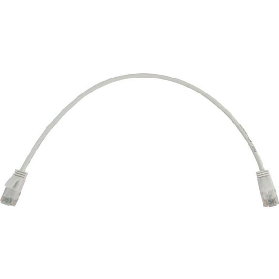 Tripp Lite Cat6a 10G Snagless Molded Slim UTP Ethernet Cable (RJ45 M/M), PoE, White, 1 ft. (0.3 m) - 1 ft Category 6a Network Cable for Network Device, Switch, Patch Panel, Server, Router, Hub, Pri...