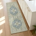thumbnail image 6 of 2x5 Washable Long Runner Rug, Soft Non Slip Low Profile Vintage Oriental Hallway Rug for Kitchen Bedroom Entryway, Sage Green&Blue, 6 of 6