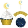 Amscan Twinkle Little Star Cupcake Kit, One Size, Gold