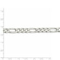 thumbnail image 4 of White Sterling Silver bracelet Figaro chain Flat Pave 18 in 8 mm, 4 of 5
