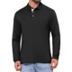thumbnail image 1 of INSPIRE CHIC Camiseta Polo de Golf para Hombre con Botones Contrastantes, Bolsillo y Mangas Largas, Talla L, Color Negro, 1 of 6