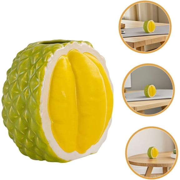 Durian-Shaped Ceramic Vase Flower Planter Home Office Decor