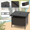 thumbnail image 6 of Gymax 22'' Patio Rattan Square Side End Table Garden Bistro Umbrella Stand Table W/Hole, 6 of 10