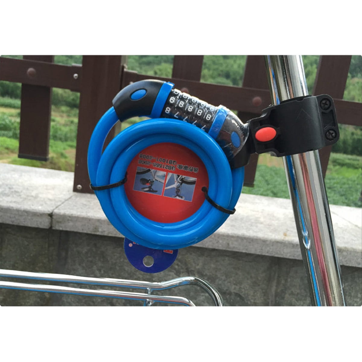 KAWELL Bike Lock Bicycle Chain Lock,with 5-Digit Resettable Number and Mounting Bracket,Combination Coiling Cable Lock Best for Bicycle Outdoors - 4 Feet x 1/2 Inch