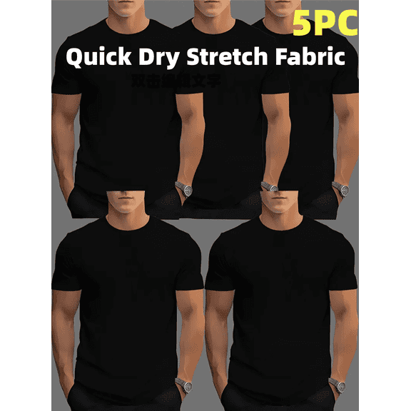 Men's 5-Pack Short Sleeve Rash Guard UPF Shirt