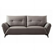 American Eagle Furniture Microfiber Leather Sofa in Warm Gray