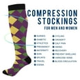 thumbnail image 4 of joogoo Mardi Gras Checkered Socks Women Men Knee High Sock, 4 of 8