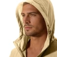 thumbnail image 6 of GUZOM Mens UPF 50+ Sun Protection Hooded Jacket Quick Dry Lightweight Packable Windbreaker Water Resistant Breathable Nylon Spandex for Hiking Fishing Travel Khaki,Size 2XL, 6 of 9