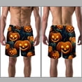 thumbnail image 3 of luoweisi Men's Beach Shorts Quick Dry Swim Trunks with Mesh Lining Halloween Pumpkin L, 3 of 5