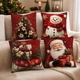 thumbnail image 2 of Sahpxhe Christmas Throw Pillow Cover 18X18 Set Of 4 Christmas Tree Santa Sleigh Pattern Soft Cushion Covers for Sofa Couch Home Decor, 2 of 7