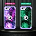 thumbnail image 2 of Casetego for iPhone SE 2022/2020 Case,Shiny in The Dark Three Layer Heavy Duty Shockproof Hard Plastic Bumper +Soft Silicone Rubber Case for Apple iPhone SE(3rd Gen/2nd Gen),Purple Sky, 2 of 7