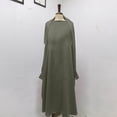 thumbnail image 3 of Kids Prayer Dress Muslim Clothes for Girls Long Sleeve Abaya with Hijab 2 Piece Maxi Islamic Set Scarf Kaftan Jilbab Army Green 12-13 Years, 3 of 6