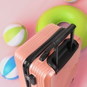 20 inch Carry On Suitacase,Hardside Luggage with Double Spinner Wheels,Rosegold