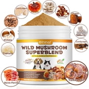 Oimmal Wild Mushroom Powder for Dogs & Cats - Immune Support & Brain Health with 11 Mushrooms & Fruiting Bodies (Turkey Tail, Reishi, Lion's Mane & Cordyceps) 100% Natural (4.5oz)