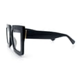 thumbnail image 6 of Womens Bold Mod Thick Plastic Rectangle Blue Light Filtering Computer Glasses Black - Clear, 6 of 8