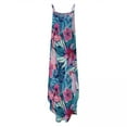 thumbnail image 6 of Fesfesfes Spring Dresses for Women Floral Print Camis Dress Loose Casual Sleeveless High Slit Sling Dress Vacation Beach Boho Dress, 6 of 7