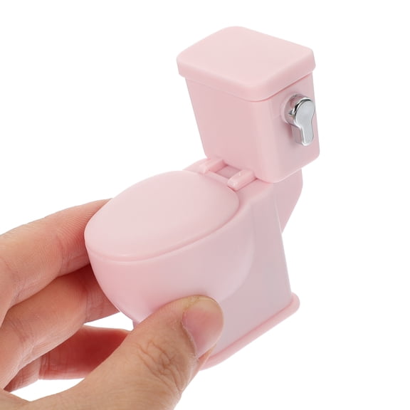 Toyvian Miniature Dollhouse Toilet Set in Plastic, 1 Pack - Collectible Accessory for Dollhouses