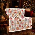 thumbnail image 3 of Ribboned Cakes Gift Boxes Cupcakes And Macarons, Soft Flannel Blanket with Celebration decorative motif Watercolor Print, Housewarming Gift and Home Decor for Bedroom and Living Room, 3 of 7