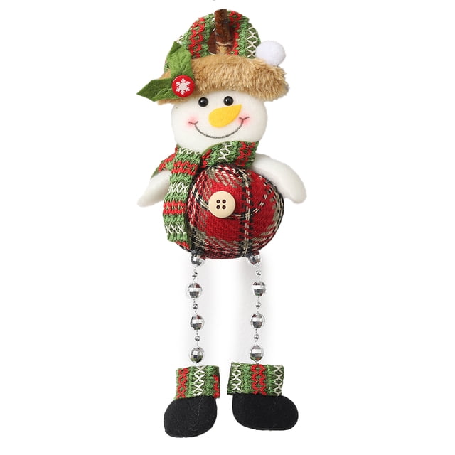 Precioso colgante de Navidad, cuentas de tela a cuadros, piernas, muñeca, árbol de Navidad de dibujos animados, adorno colgante decorativo para el hogar, Bar, fiesta