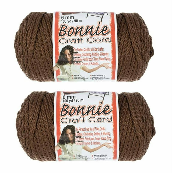 2 Pack Bonnie Macrame Cord - 6mm - 100 yd Lengths - Various Colors