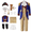 Blue, variant on Alaiyaky George Costume Historical Halloween Costume Musical Uniform with Jacket, Pants, Hat, Ascot, Gloves, Wig, Bow Tie for Halloween DressUp Party