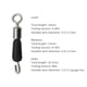 thumbnail image 2 of Conector de pesca de 30 uds gancho de enlace rápido rodamiento de bolas anillos giratorios sólidos a presión, 2 of 7