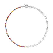 YOMIEE Clearance Pearl Choker Necklace For Women Girls Handmade Colorful Beaded Choker Jewelry, real gold necklaces for women stacked necklaces for women