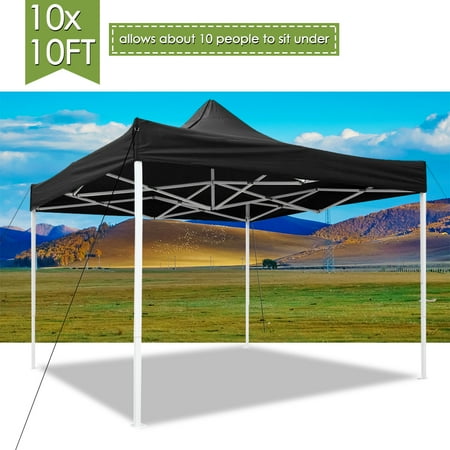 Canopy Roller Bag Yescom 10x10' Easy Pop Up Canopy Tent 420D Instant Shelter Party Wedding Folding Commercial Sun Shade w/ Carry Bag Black ()