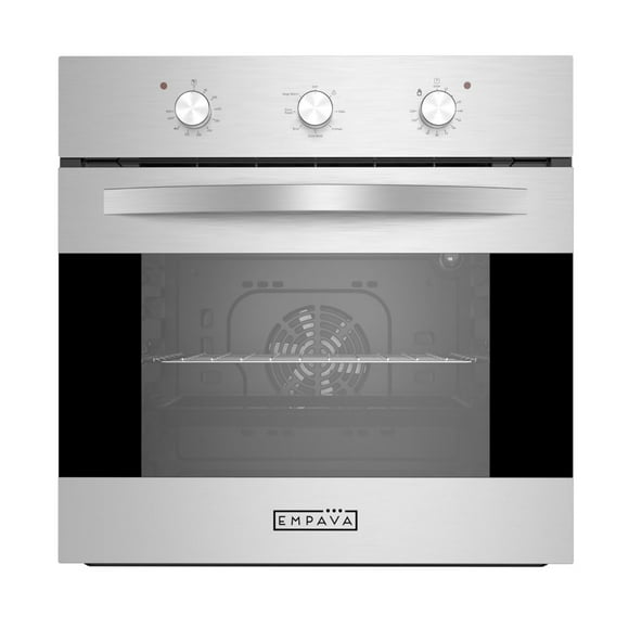 Empava 24" Electric Single Wall Oven with 6 Cooking Functions Mechanical Knobs Control in Stainless Steel