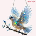 thumbnail image 3 of 8 Inches Crystal Sky Bluebird Stained Art Ornament, Terrain-Hill Indoor/Outdoor Blue Humming Bird Sun Catcher Multi-Coloured Hanging Decor for Father's Day (1pcs), 3 of 7