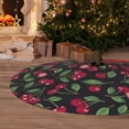 thumbnail image 6 of Pofeuu Ripe Red Cherry Print Christmas Tree Skirt, Merry Christmas Skirt Xmas Tree Ornaments for Xmas Holiday Party Decorations-36", 6 of 7
