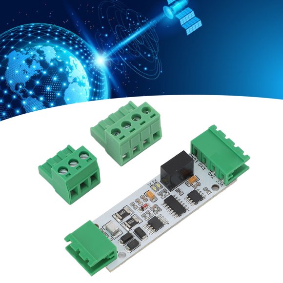 TTL To RS485 Adapter Module, Power Isolation 5V TTL To RS485 Converter Board Built in TVS with Indicator Light for Industrial Automation