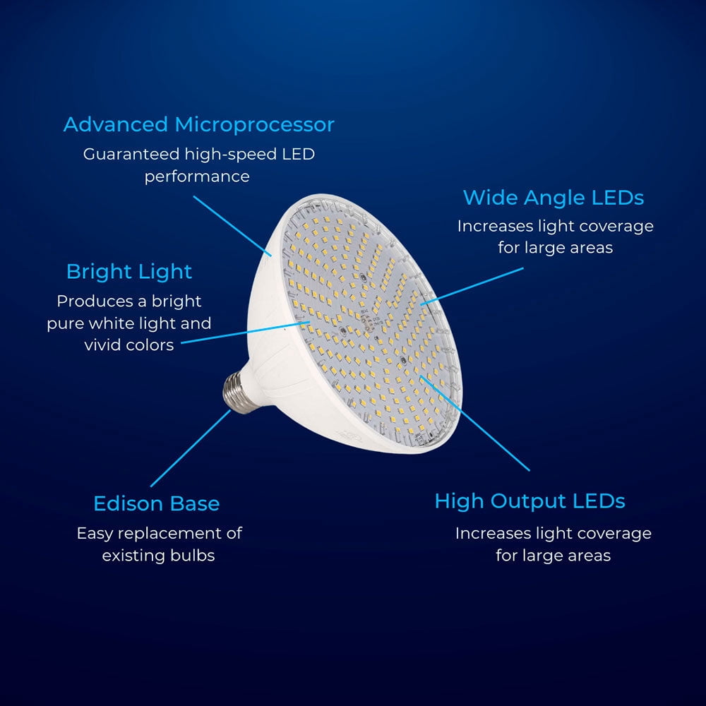 BLUE SQUARE Vivid 360™ White LED Pool Bulb 35W 120V || VLB3501-WT