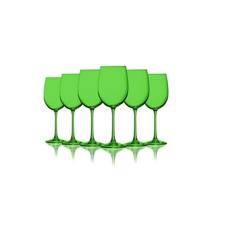 Personalized Red Wine Glasses Light Green Colored Wine Glasses - 19 oz. set of 6- Additional Vibrant Colors Available ()