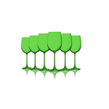 Light Green Colored Wine Glasses - 19 oz. set of 6- Additional Vibrant Colors (Best Wine Glasses For Red Wine)