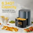 thumbnail image 2 of Beddle 6 Qt Compact Air Fryer Toaster Oven with Digital LED Touchscreen Electric Hot Oven, Oilless Multifunctional Cooker with Auto Shut-Off,Gray, 2 of 7