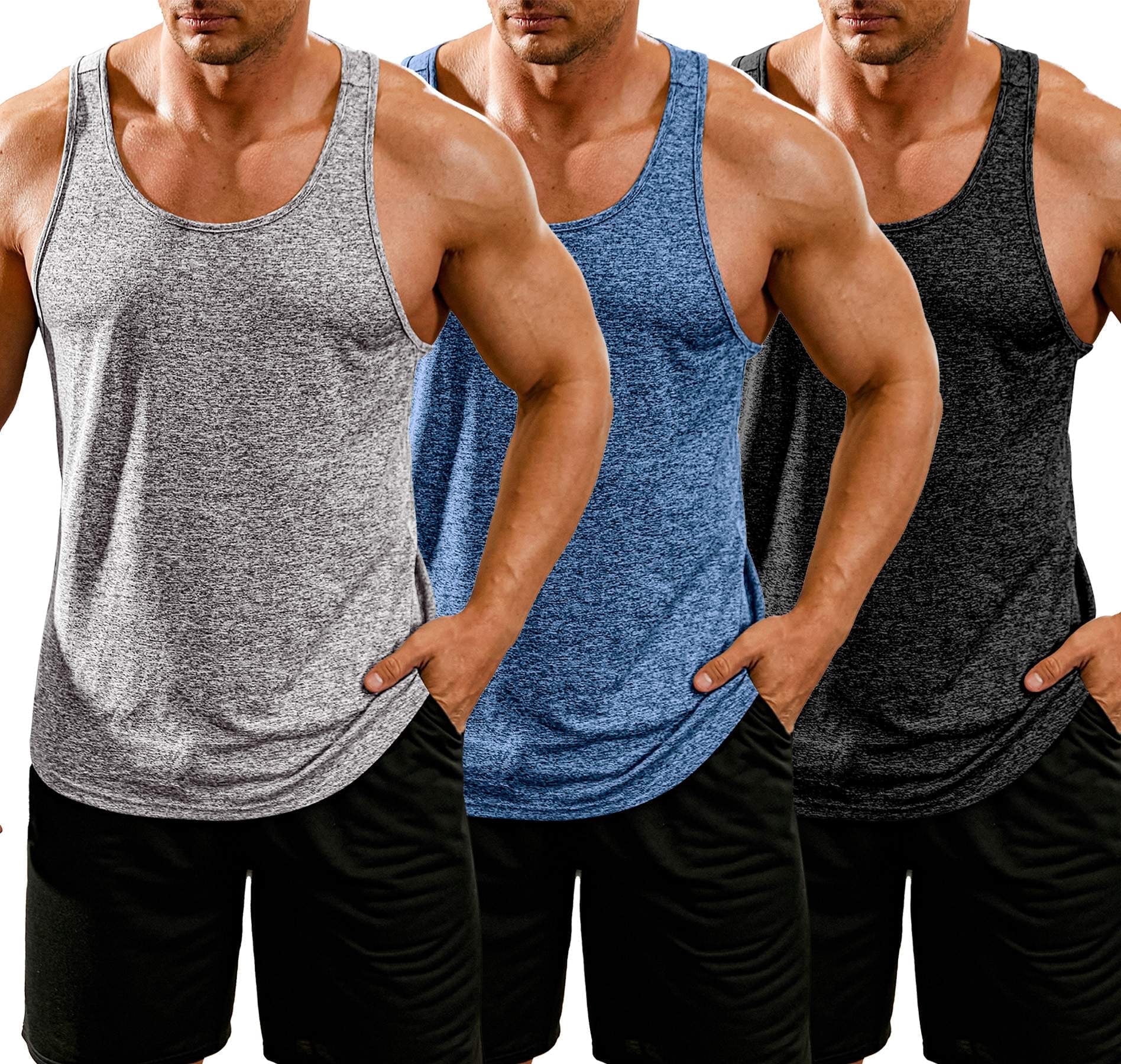COOFANDY Men Workout Tank Tops for Muscle Gym Y-Back Sleeveless T-Shirts Bodybuilding Fitness T-Shirts Active Tees