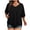 Black, variant on Plus Size Tops for Women Elbow Length Sleeve V Neck T-Shirts Casual Loose Summer Trendy Tops