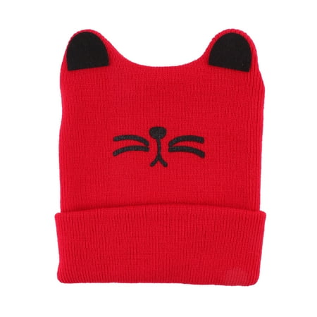 

Qufokar Infant Boy Hat Caps And Mittens for Baby Boy Boys Girls Baby Woolen Knit Cap for Winter Warmth Cute Cat Print Outwear for Babys