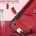 thumbnail image 5 of Compatible iPhone SE 3rd Generation Case 2022,iPhone SE 2020 Case 2nd Gen,iPhone 8 & 7 Case Wallet with 4 Card Slot & Wrist Strap,Phone Case for iPhone SE Wallet Case with Stand for Women Red, 5 of 7