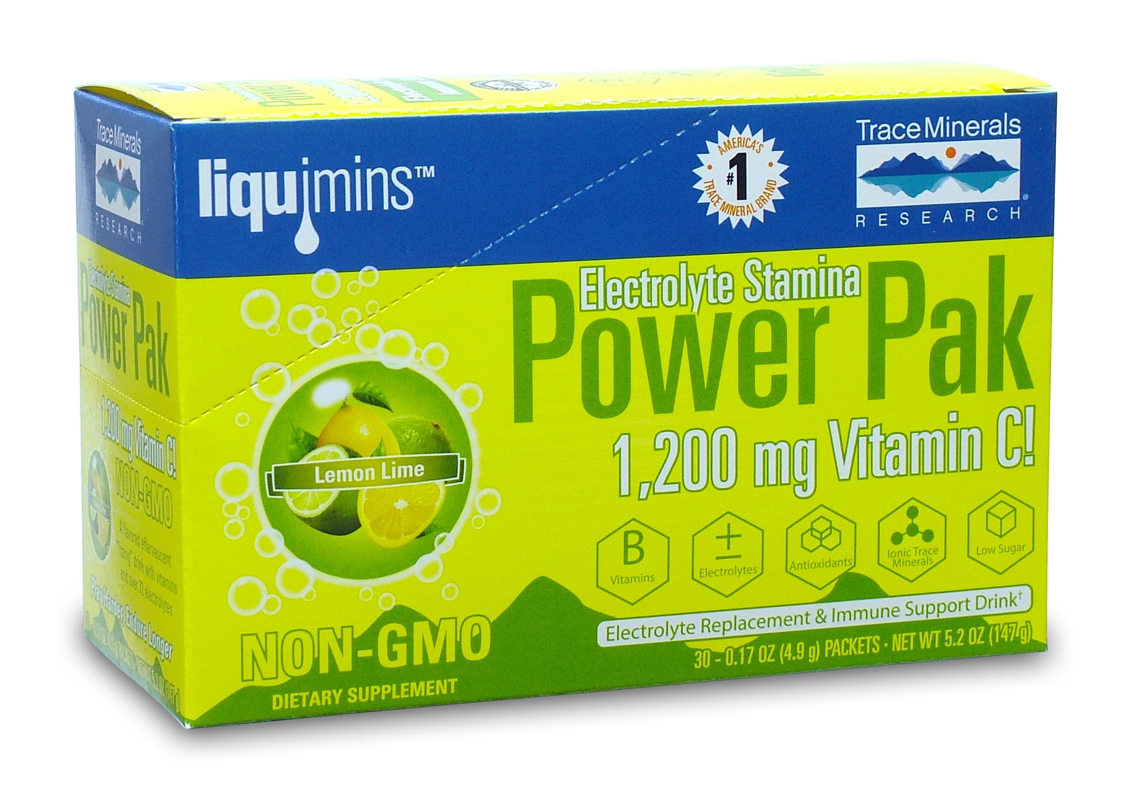 Electrolyte Stamina Power Pak Lemon Lime Trace Minerals 30 Packet