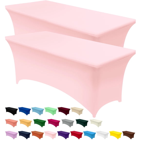 Mantel Utopia Kitchen Spandex, paquete de 2 unidades, 6 pies, rosa