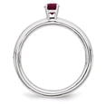 thumbnail image 2 of Created Ruby Sterling Silver Rhodium Ring, 2 of 6