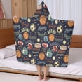thumbnail image 5 of Navy Blue Baseball Football Pattern Hooded Bath Towel，50"x30" for Ages 3 To 12 Kids, Quick Dry Lightweight Soft Microfiber Hood Beach Towel Cover Up for Kids, 5 of 7