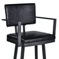 thumbnail image 7 of Armen Living Balboa 26” Counter Barstool with Arms-Black Coated Finish/Vintage Black Faux Leather, 7 of 7