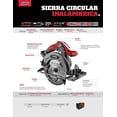 thumbnail image 2 of Sierra Circular Inalámbrica 7-1/4 20 V1 Hp 4500 Rpm Urrea Urrea SCB1120, 2 of 2