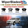 thumbnail image 2 of 2006 Mercury Mariner Beam Wiper Blades Wipers w/1yr Warranty (Set of 2), 2 of 5