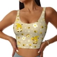 thumbnail image 2 of Uemuo Cute Bee Gnomes Pattern Women's Sports Bra - High Impact Support, Breathable, and Comfortable Athletic Bra for Running, Yoga, and Workouts, 2 of 9