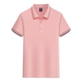 thumbnail image 5 of Babysbule Women's Contrast Trim Short Sleeve Polo Shirt, Stretchy Nylon Spandex Lapel Collar Top, Casual Workwear for Daily Office Outdoor Activities and Weekend Wear, 5 of 6